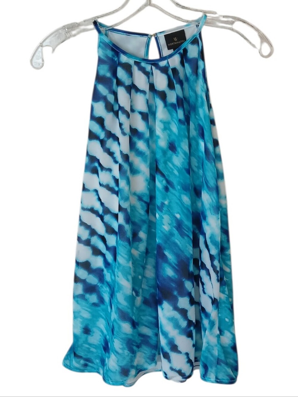 Worthington Tie-Dye Pleated Halter Tank Top Size Small NWT